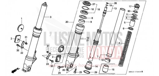 FRONT FORK CBR900RRP de 1993